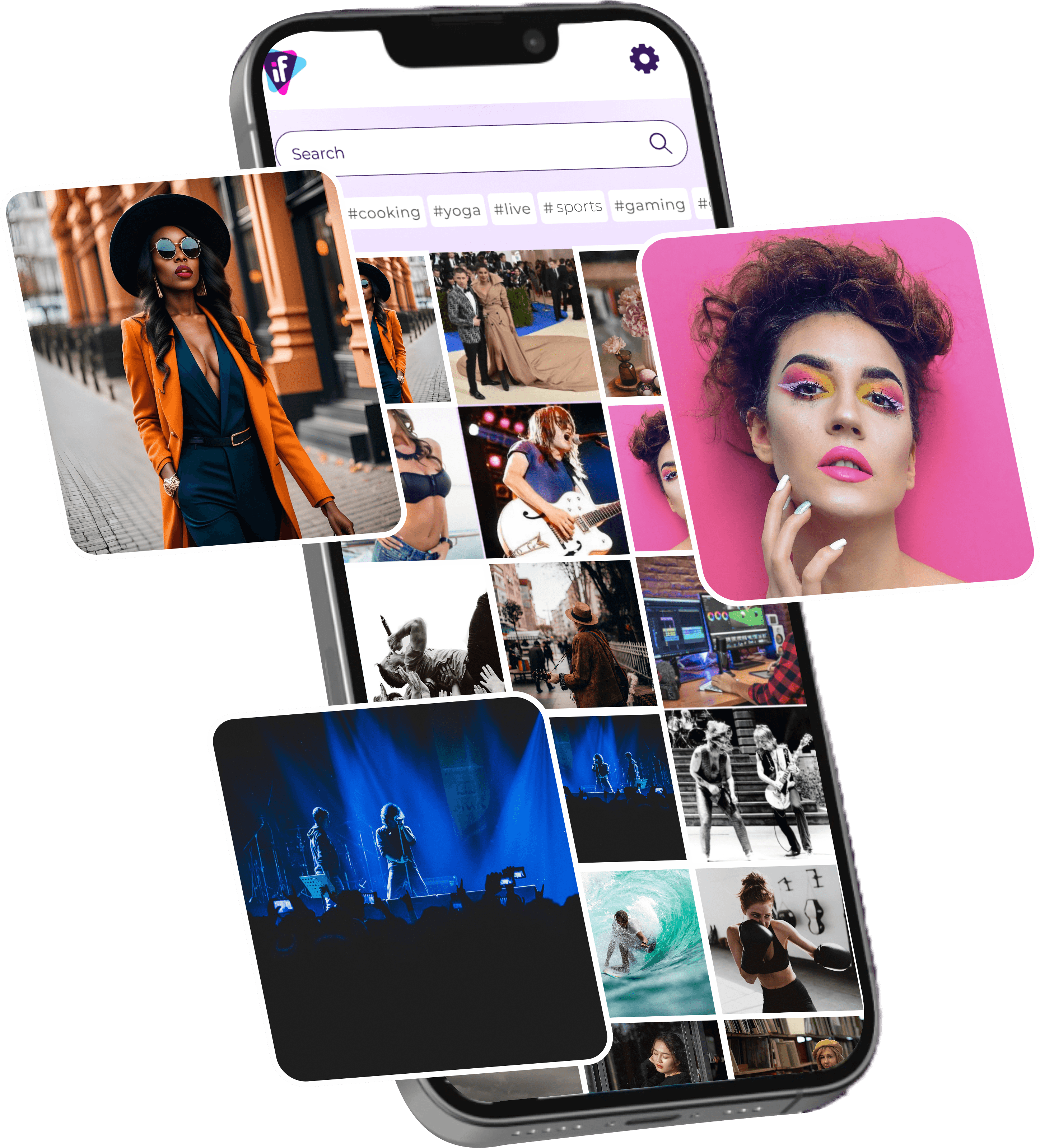 Highlighted creators in a content grid – stand out on Instafans, the leading OnlyFans alternative