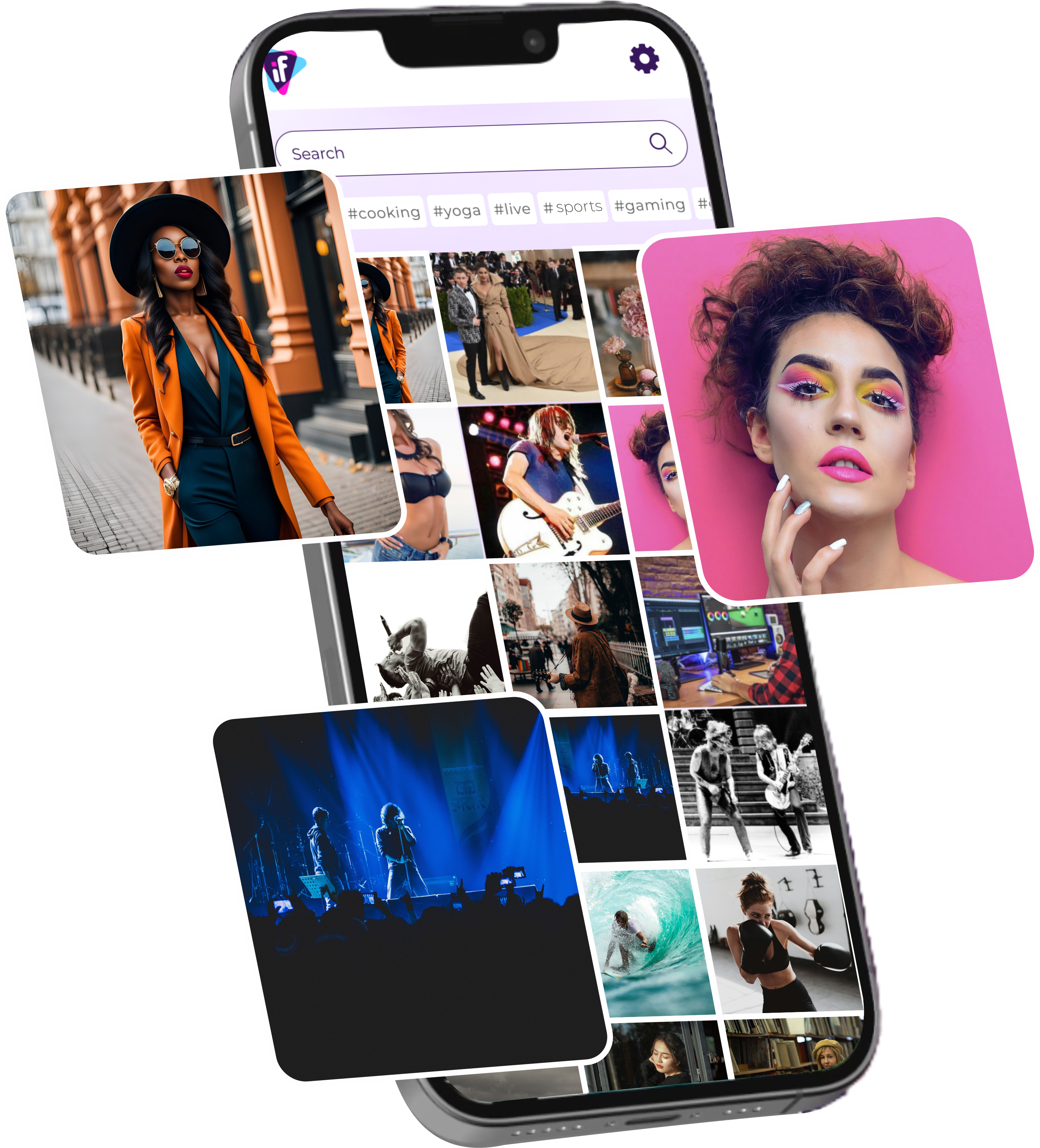 Highlighted creators in a content grid – stand out on Instafans, the leading OnlyFans alternative